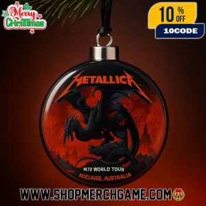 Metallica M72 Adelaide Pop-Up Exclusive Poster Artwork By Ken Taylor Australia Tour On November 5 2025 At Adelaide Oval Christmas Gift Tree Decorations Ornament