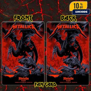 Metallica M72 Adelaide Pop-Up Exclusive Poster Artwork By Ken Taylor Australia Tour On November 5 2025 At Adelaide Oval Fan Card