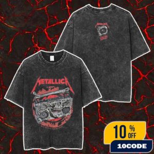 Metallica M72 Adelaide World Tour Event Poster Artwork By Glenno Smith On November 5th 2025 At Adelaide Oval Australia Event Tee 2-Sides Washed T-Shirt
