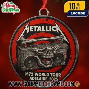 Metallica M72 Adelaide World Tour Event Poster Artwork By Glenno Smith On November 5th 2025 At Adelaide Oval Australia New Christmas Gifts Tree Decorations Ornament