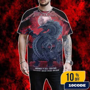 Metallica M72 Auckland World Tour November 19 2025 At Eden Park New Zealand Poster Event By Mr Wolf Dragon Design All Over Print Graphic T-Shirt, Hoodie