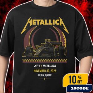 Metallica M72 Doha On November 30 2025 At Formula 1 Qatar Airways Qatar Grand Prix Lusail International Circuit F1 Racing Car Artwork Merch Unisex T-Shirt