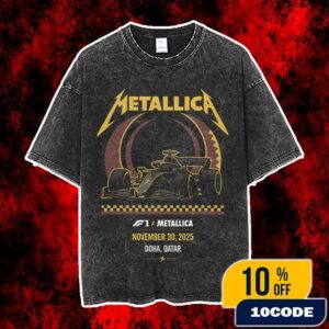 Metallica M72 Doha On November 30 2025 At Formula 1 Qatar Airways Qatar Grand Prix Lusail International Circuit F1 Racing Car Artwork Vintage Washed Unisex T-Shirt