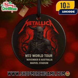 Metallica M72 Melbourne World Tour On November 8 2025 At Marvel Stadium Docklands Australia Event Poster Artwork By Ken Taylor Christmas Gift Tree Decorations Ornament