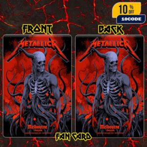 Metallica M72 Melbourne World Tour On November 8 2025 At Marvel Stadium Docklands Australia Event Poster Artwork By Ken Taylor Fan Card