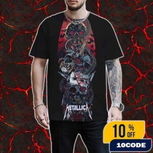 Metallica M72 Melbourne World Tour On November 8 2025 At Marvel Stadium Docklands Australia Event Poster Artwork By Rhys Cooper All Over Print Graphic T-Shirt, Hoodie