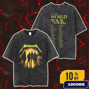 Metallica M72 Seasons World Tour 2025-2026 Band Members With Tour Dates Backprint Merch Unisex Two Sided Washed T-Shirt