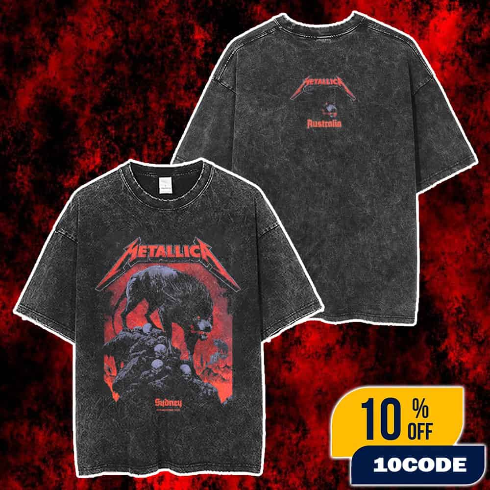 Metallica M72 Sydney Exclusive Pop-Up Event Tee World Tour Artwork By Ken Taylor On November 15 2025 At Accor Stadium Australia Merch Unisex Two Sided Washed T-Shirt Metallica M72 Sydney Exclusive Pop-Up Event Tee World Tour Artwork By Ken Taylor On November 15 2025 At Accor Stadium Australia Merch Unisex Two Sided Washed T-Shirt