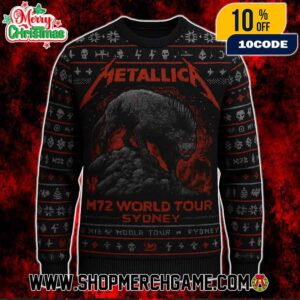 Metallica M72 Sydney Exclusive Pop-Up Poster Event World Tour Artwork By Ken Taylor On November 15 2025 At Accor Stadium Australia Christmas Ugly Sweater Shirt