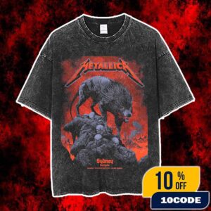 Metallica M72 Sydney Exclusive Pop-Up Poster Event World Tour Artwork By Ken Taylor On November 15 2025 At Accor Stadium Australia Vintage Washed Unisex T-Shirt
