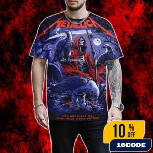 Metallica M72 Sydney World Tour Poster Event Artwork By Blair Sayer On November 15th 2025 At Accor Stadium Australia All Over Print Graphic T-Shirt, Hoodie