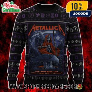 Metallica M72 Sydney World Tour Poster Event Artwork By Blair Sayer On November 15th 2025 At Accor Stadium Australia Christmas Gifts For Fans Ugly Sweater Shirt