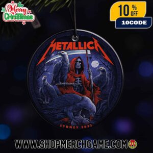 Metallica M72 Sydney World Tour Poster Event Artwork By Blair Sayer On November 15th 2025 At Accor Stadium Australia Christmas Gifts Tree Decorations Ornament