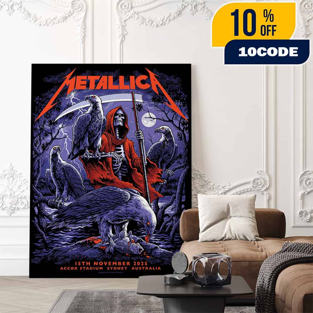 Metallica M72 Sydney World Tour Poster Event Artwork By Blair Sayer On November 15th 2025 At Accor Stadium Australia Poster Canvas Home Decor Metallica M72 Sydney World Tour Poster Event Artwork By Blair Sayer On November 15th 2025 At Accor Stadium Australia Poster Canvas Home Decor