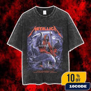 Metallica M72 Sydney World Tour Poster Event Artwork By Blair Sayer On November 15th 2025 At Accor Stadium Australia Vintage Washed Unisex T-Shirt