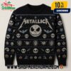 Hellfire Club Red Devil Demon Ugly Christmas Sweater Metallica x Stranger Things Holiday Knit Pullover With Cast Portrait Bat Lightning Design Hellfire Club Red Devil Demon Ugly Christmas Sweater Metallica x Stranger Things Holiday Knit Pullover With Cast Portrait Bat Lightning Design
