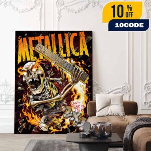 Metallica Skeleton Figure Playing Guitar Can’t Hear Ya Talk Load Album Poster Series Remastered By Andrew Cremeans On November 5 2025 At The Met Store UK Poster Canvas Home Decor