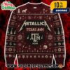 Led Zeppelin Ugly Christmas Sweater Black Knitted Crew Neck Angel Wings Red Gold Fair Isle Holiday Band Pullover Merch