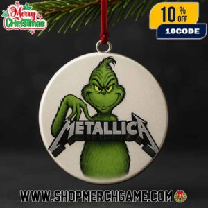 Metallica The Grinch Christmas Ornament Heavy Metal Holiday Collectible Ceramic Hanging Decoration Christmas Tree