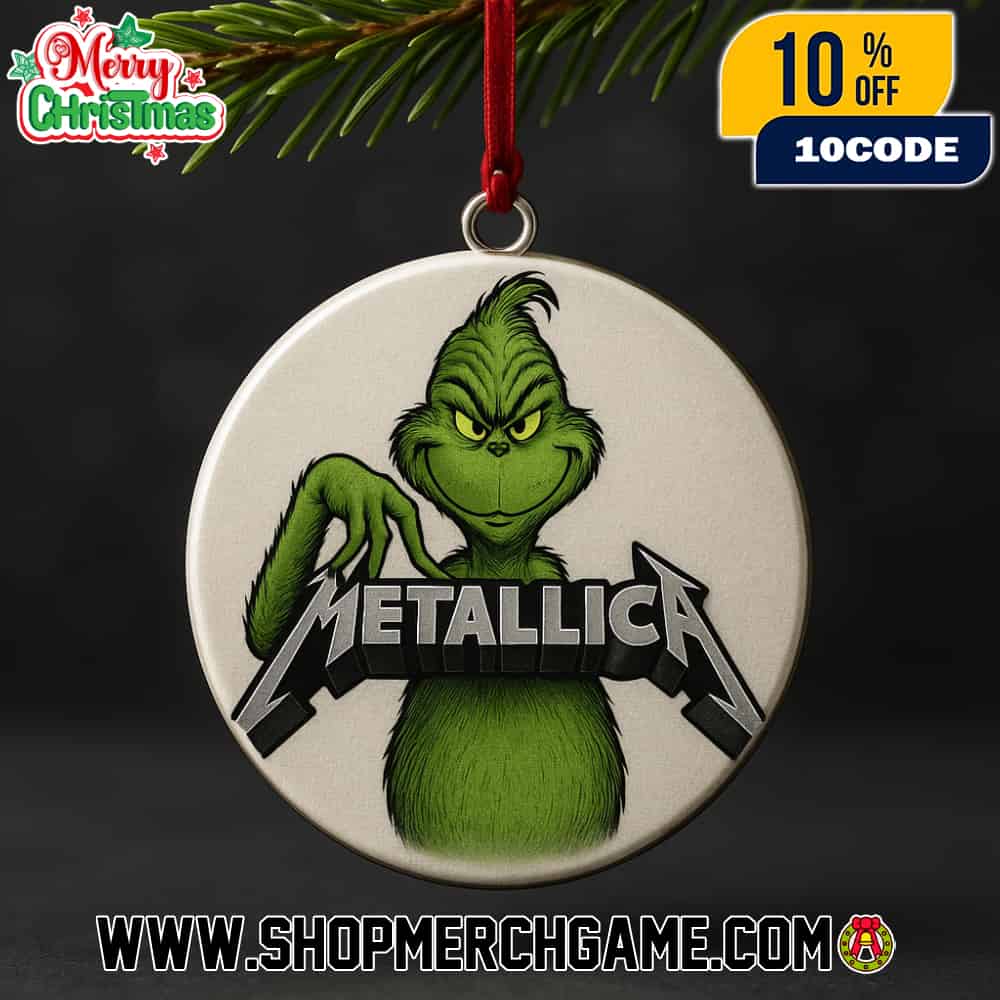 Metallica The Grinch Christmas Ornament Heavy Metal Holiday Collectible Ceramic Hanging Decoration Christmas Tree Metallica The Grinch Christmas Ornament Heavy Metal Holiday Collectible Ceramic Hanging Decoration Christmas Tree