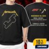 Metallica x Formula 1 Qatar Grand Prix On November 30 2025 At Lusail International Circuit Racing Event Doha Merchandise Track Map Outline Artwork Unisex T-Shirt