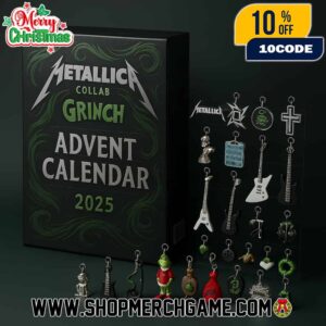 Metallica x Grinch 2025 Christmas Advent Calendar Collectible Ornament 24 Day Holiday Countdown Band Merchandise Keychain Gift