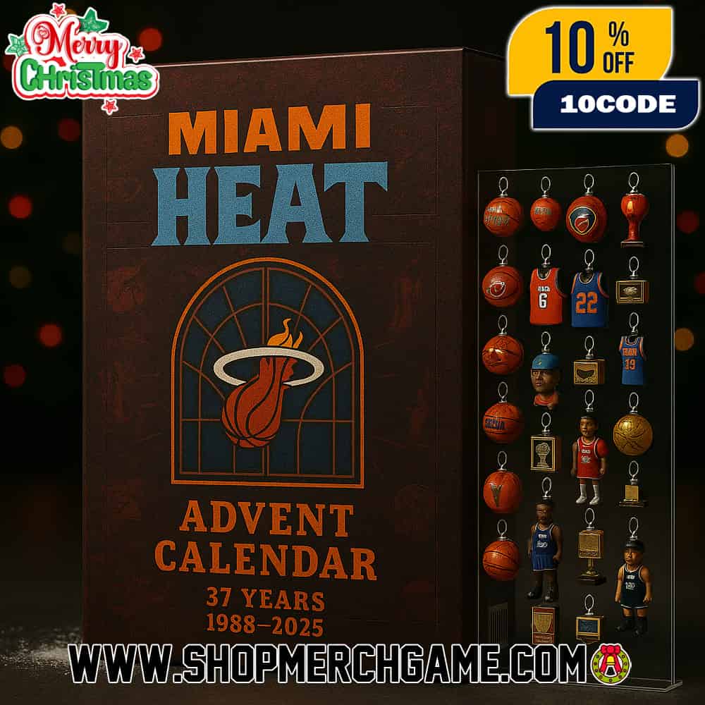 Miami Heat Advent Calendar 37 Years 1988-2025 Ornament Set NBA Basketball Trophy Jersey Player Holiday Countdown Gift Miami Heat Advent Calendar 37 Years 1988-2025 Ornament Set NBA Basketball Trophy Jersey Player Holiday Countdown Gift