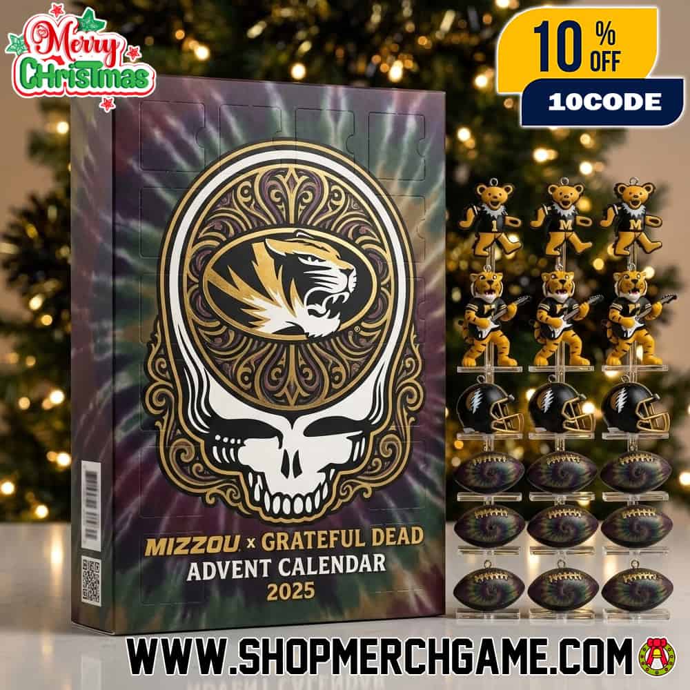 Missouri Tigers x Grateful Dead Advent Calendar 2025 Limited Edition 24 Days Ornament Stealie Skull Holiday Countdown NCAA Football Christmas Collectible Decoration Missouri Tigers x Grateful Dead Advent Calendar 2025 Limited Edition 24 Days Ornament Stealie Skull Holiday Countdown NCAA Football Christmas Collectible Decoration