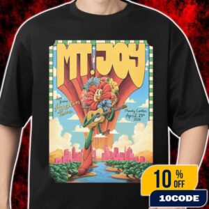 Mt. Joy Moody Center Austin Texas April 25 2026 Limited Edition Screen Printed Concert Poster Railey Baceprints Flower Guitar Cowboy Merch Unisex T-Shirt