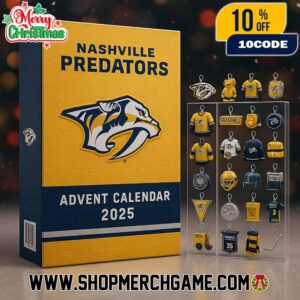 Nashville Predators NHL Advent Calendar 2025 Ornament Set 24 Collectible Mini Figures Hockey Team Logo Jersey Helmet Stick Puck Christmas Holiday Countdown Gift For Smashville Fans