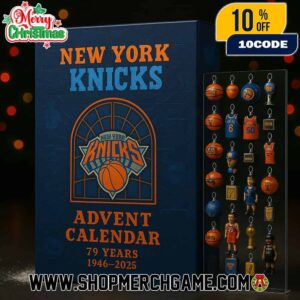 New York Knicks Advent Calendar 79 Years 1946-2025 Ornament Set NBA Basketball Trophy Jersey Player Holiday Countdown Gift