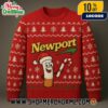 Newport Logo Green Fair Isle Ugly Christmas Sweater With N Letter Pattern Red Gold Holiday Knitted Pullover Newport Logo Green Fair Isle Ugly Christmas Sweater With N Letter Pattern Red Gold Holiday Knitted Pullover