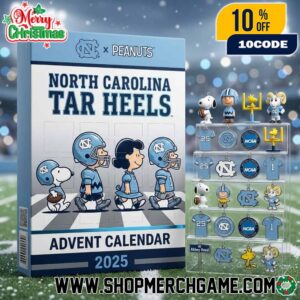 North Carolina Tar Heels x Peanuts Advent Calendar 2025 Ornament Football Collectible Gift Box NCAA Countdown Mascot Limited Edition