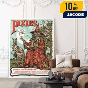 Official Band Pixies Australia New Zealand Tour 2025 November Poster Tour Dates Artwork By Ben Brown Poster Canvas Home Decor