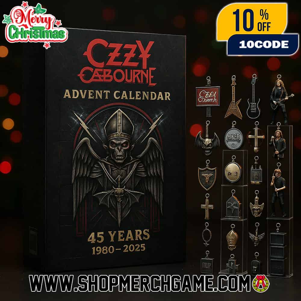 Ozzy Osbourne Advent Calendar 45 Years 1980-2025 Ornament Set Band Logo Angel Skull Guitar Holiday Countdown Metal Collectible Gift Ozzy Osbourne Advent Calendar 45 Years 1980-2025 Ornament Set Band Logo Angel Skull Guitar Holiday Countdown Metal Collectible Gift