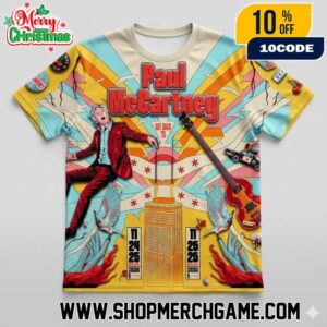 Paul McCartney Got Back Tour Poster Chicago United Center November 24-25 2025 Limited Edition Concert Poster Artwork 3D T-Shirt