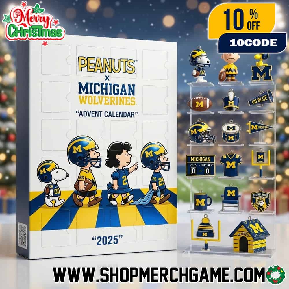 Peanuts x Michigan Wolverines Advent Calendar 2025 Ornament Collectible Abbey Road Snoopy Charlie Brown Christmas Countdown Limited Edition Football Gift Box Go Blue Holiday Decoration Peanuts x Michigan Wolverines Advent Calendar 2025 Ornament Collectible Abbey Road Snoopy Charlie Brown Christmas Countdown Limited Edition Football Gift Box Go Blue Holiday Decoration
