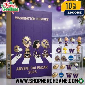 Peanuts x Washington Huskies Advent Calendar 2025 Ornament Collectible Abbey Road Snoopy Charlie Brown Christmas Countdown Limited Edition Football Gift Box Purple Gold Holiday Decoration
