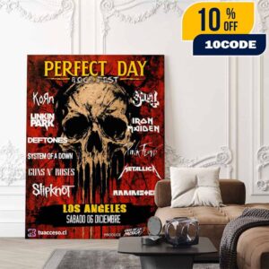 Perfect Day Rockfest December 6 2025 Los Angeles Chile Concert Poster Rock Festival Line Up Otro Mundo Sport Center Event Flyer Heavy Metal Music Festival Tribute Bands Poster Canvas