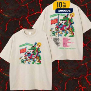 Pigeons Playing Ping Pong 2026 Poster Tour Dates With Lotus x Houseplant x Karina Rykman And More Merch Two Sides Washed T-Shirt