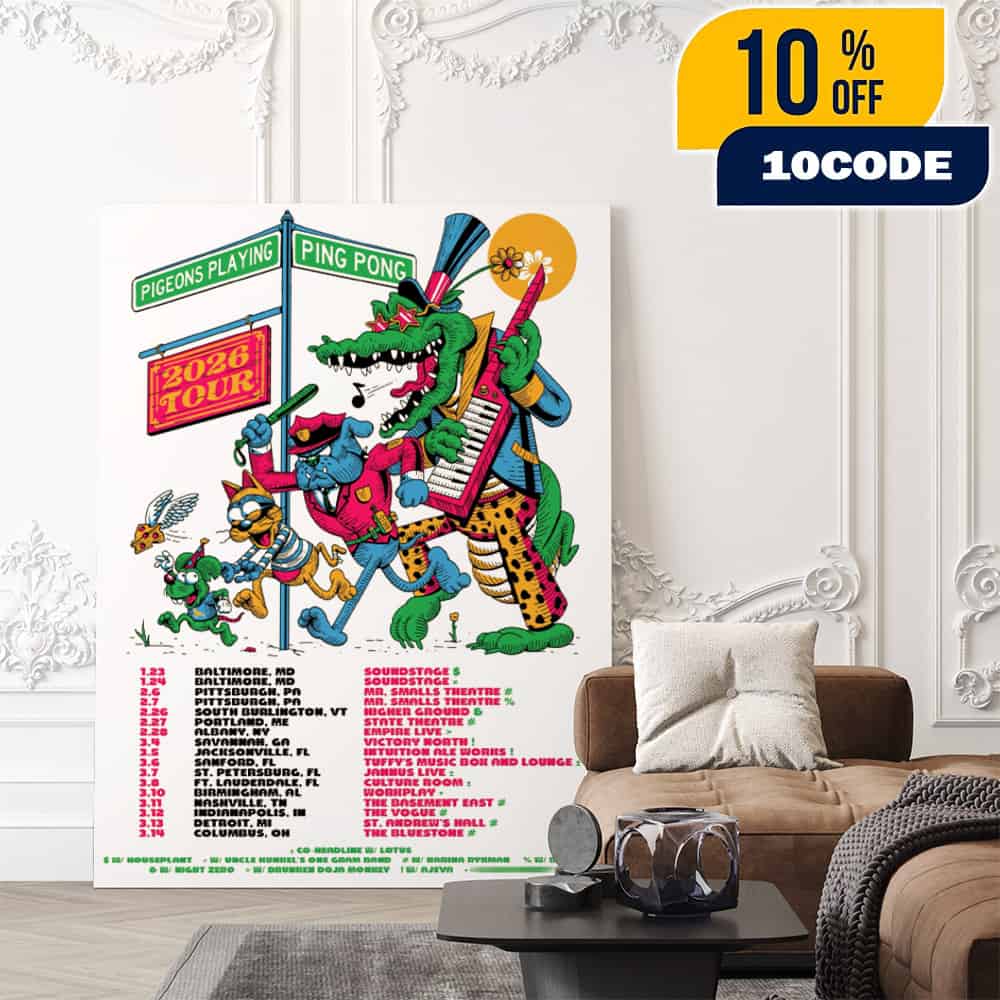 Pigeons Playing Ping Pong 2026 Poster Tour Dates With Lotus x Houseplant x Karina Rykman And More Poster Canvas Home Decor Pigeons Playing Ping Pong 2026 Poster Tour Dates With Lotus x Houseplant x Karina Rykman And More Poster Canvas Home Decor