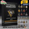 Pittsburgh Penguins 58th Anniversary 2025 Advent Calendar 24 Days Christmas Countdown Ornament Charm Collection NHL Hockey Black Gold And White Holiday Collectible Gift Set