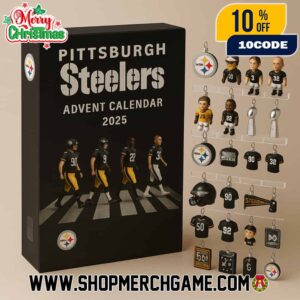 Pittsburgh Steelers Abbey Road Advent Calendar Ornament 2025 Collectible Mini Figures Holiday Countdown Gift Set 24 Days Christmas Decorations NFL