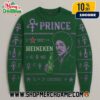 Prince Purple Rain Ugly Christmas Sweater With Love Symbol Portrait Gold Knitted Holiday Pullover