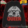 Queen Large Crest Woven Black Jumper Winter Collection Official Band Merchandise Rock Music Logo Sweatshirt Pullover Long Sleeve Crew Neck
