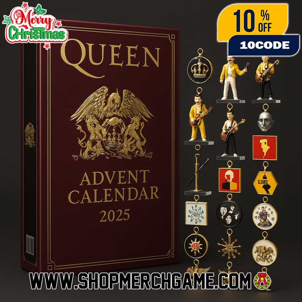 Queen Royal Crest Advent Calendar 2025 Collectible Ornaments Keychains Freddie Mercury Band Queen Royal Crest Advent Calendar 2025 Collectible Ornaments Keychains Freddie Mercury Band