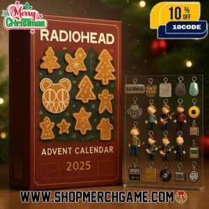 Radiohead Advent Calendar 2025 Ornament Set 24 Day Holiday Countdown With Band Member Figurines OK Computer Kid A Gingerbread Cookies Alternative Rock Collectible