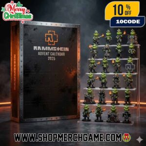 Rammstein x Grinch Advent Calendar 2025 24 Day Holiday Countdown Industrial Metal Christmas Ornament Till Lindemann Band Figurines Green Black Orange Neue Deutsche Harte Rock