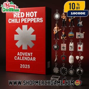 Red Hot Chili Peppers Advent Calendar 2025 With 24 Mini Ornaments Limited Edition Christmas Gift For Fans Rock Band Collectible Merch