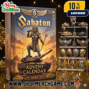 Sabaton Band Advent Calendar 2025 Heavy Metal Christmas 24 Ornaments With Tanks Pyramids Egyptian Theme Collectible Decorations Holiday Countdown Gift